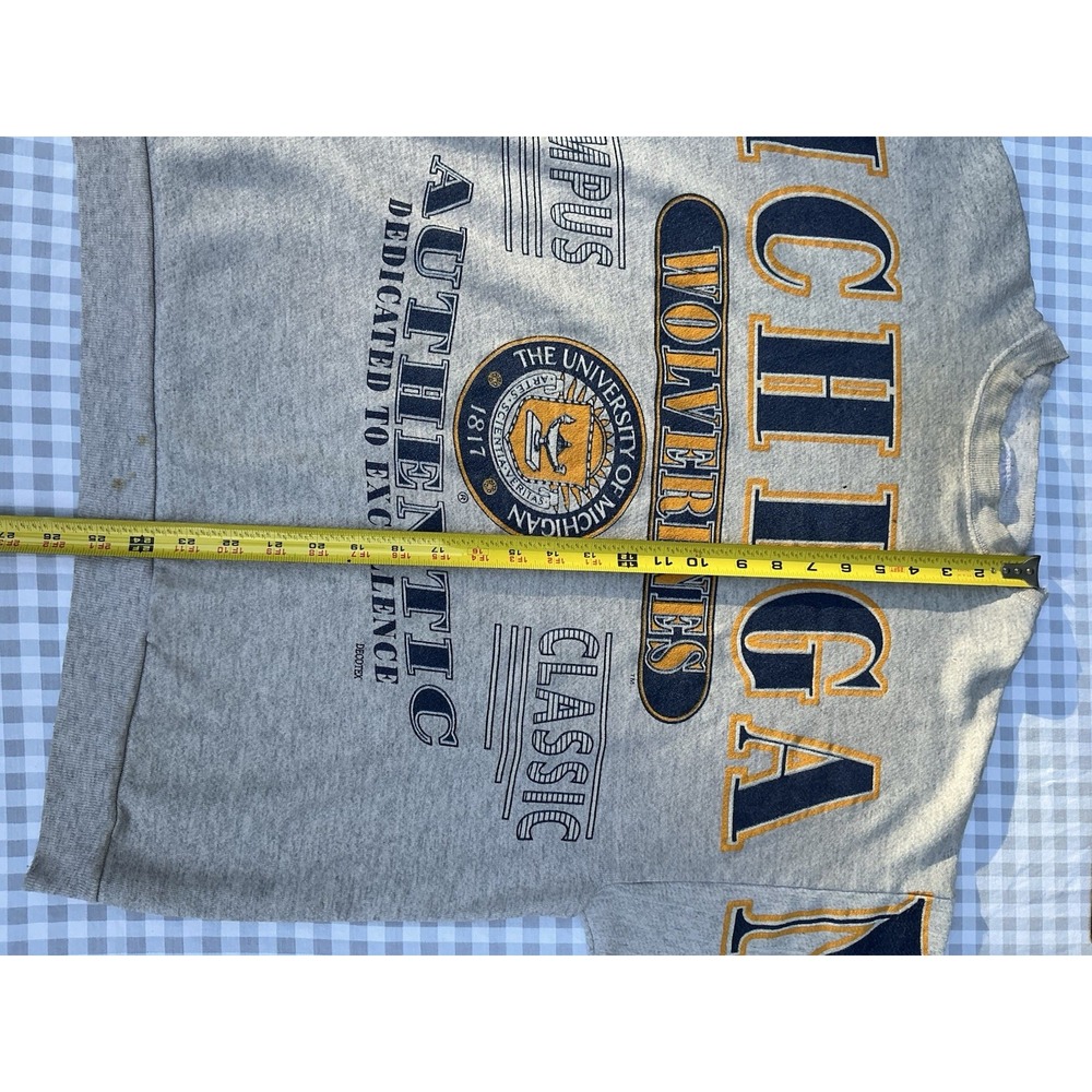 VTG‎ Michigan Wolverines Size XL Campus Classic Big Spellout Crewneck USA - Picture 4 of 7